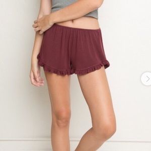 maroon brandy melville shorts
